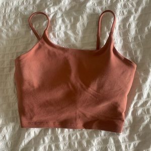 Peach Padded Tank Top Sports Bra
